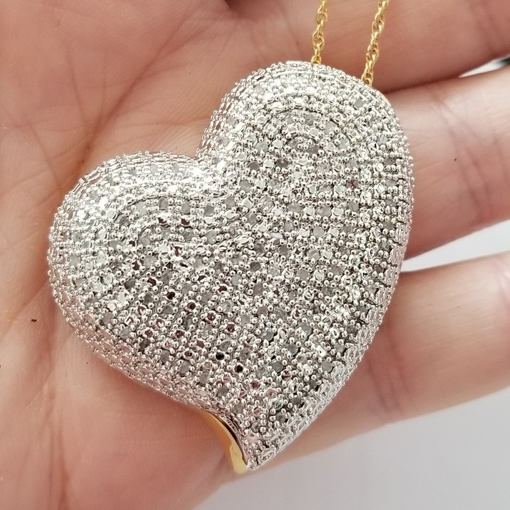 2.00 ct Natural Diamond Heart Pendant & Chain